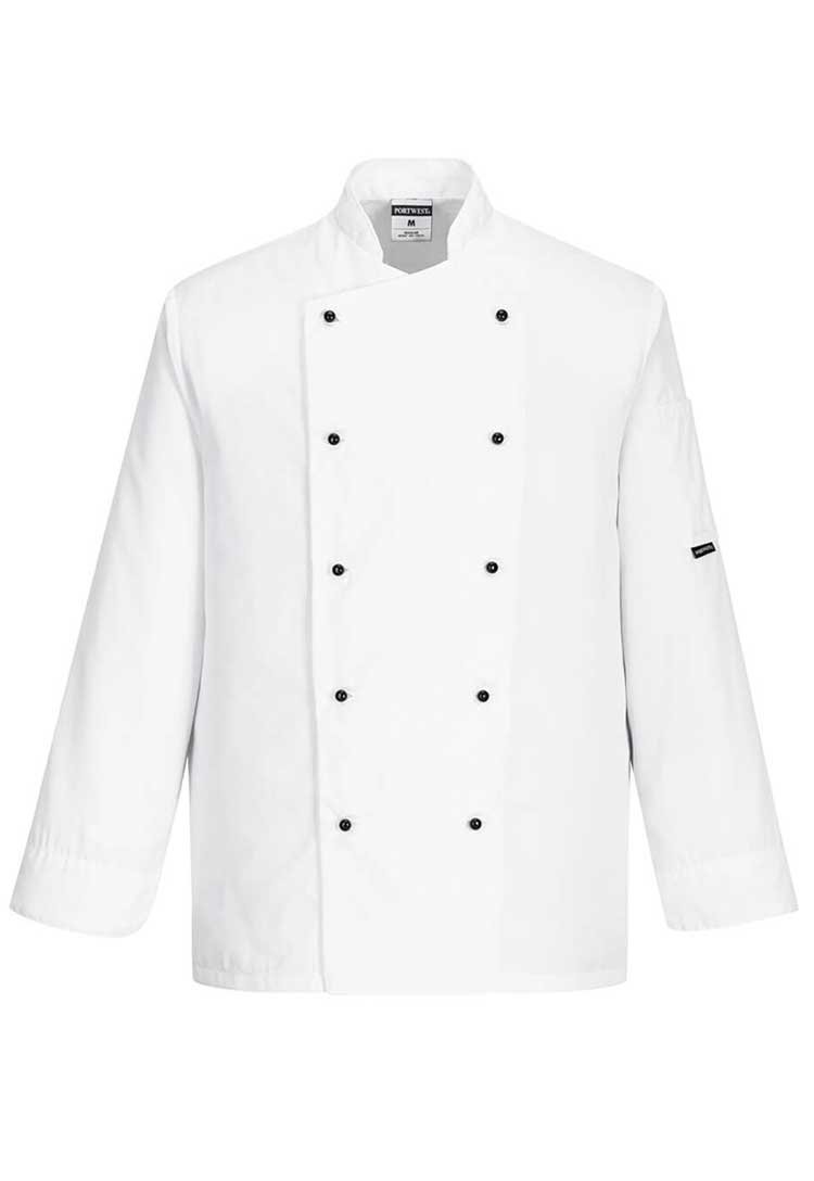 Somerset Chefs Jacket Long Sleeve C834 in White