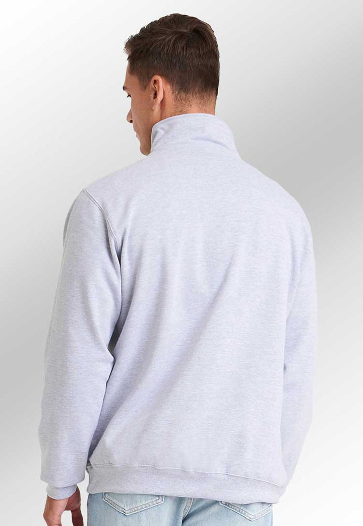 Model wearing Sophomore ¼ Zip Sweatshirt JH046 back view