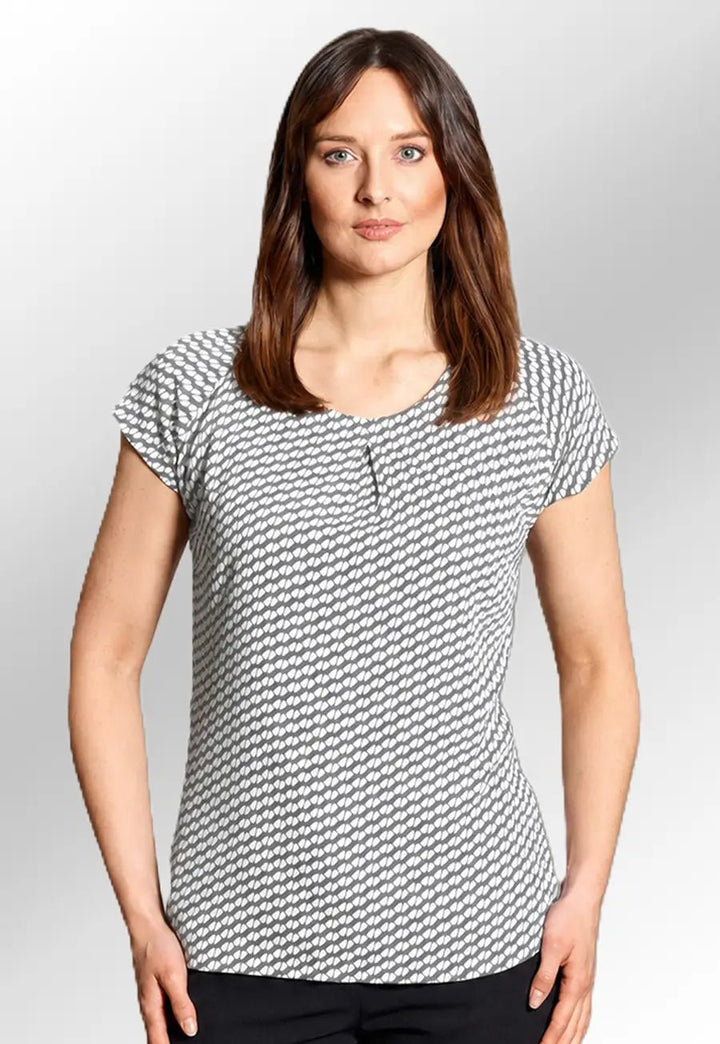 Catriona Patterned Short Sleeve Blouse - The Work Uniform Company