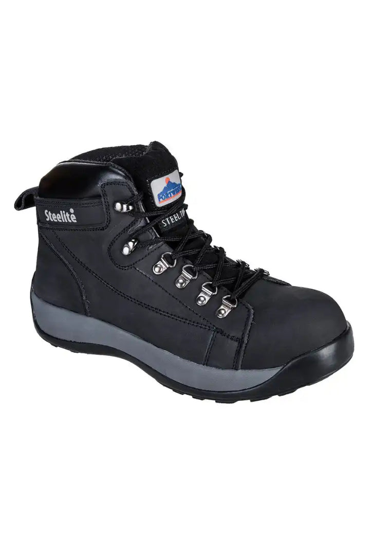 Steelite Mid Cut Nubuck Boot FW31 in Black