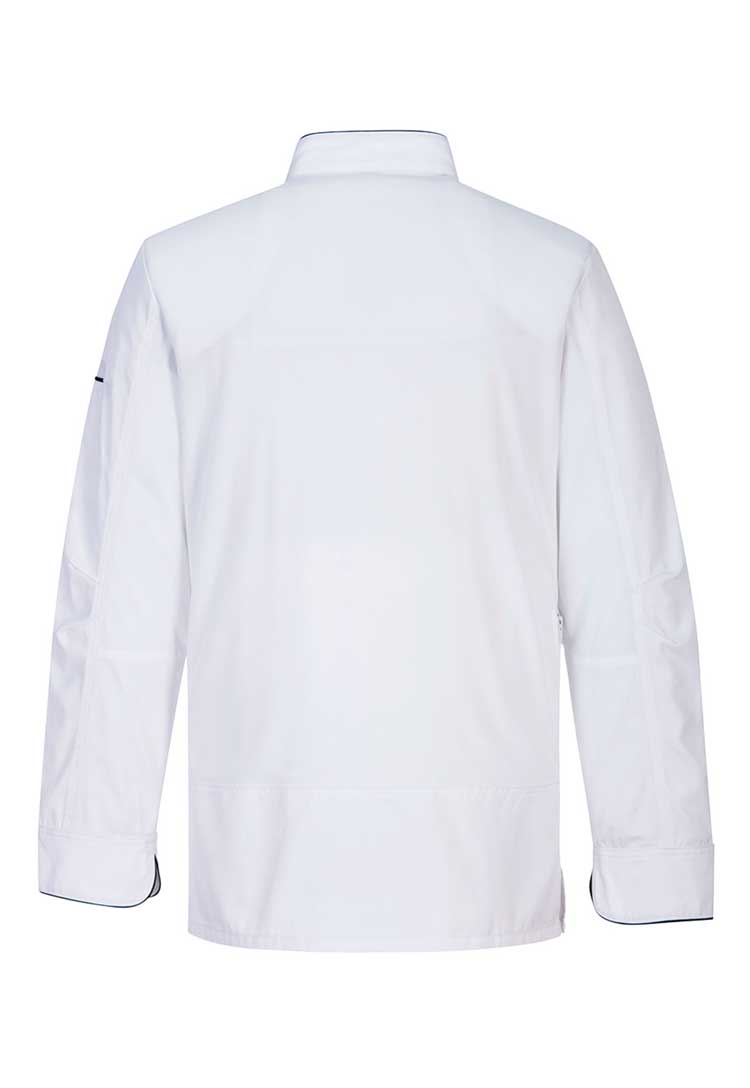 Back View of Surrey Chefs Jacket Long Sleeve C835 in White