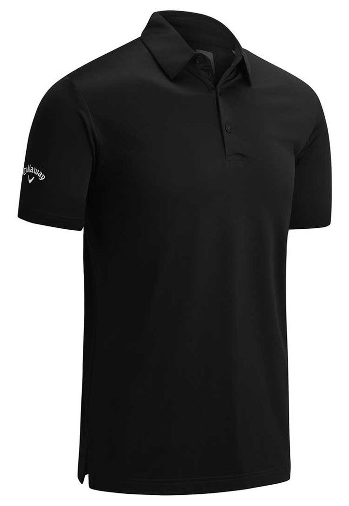 Swing Tech™ Solid Golf Polo in caviar