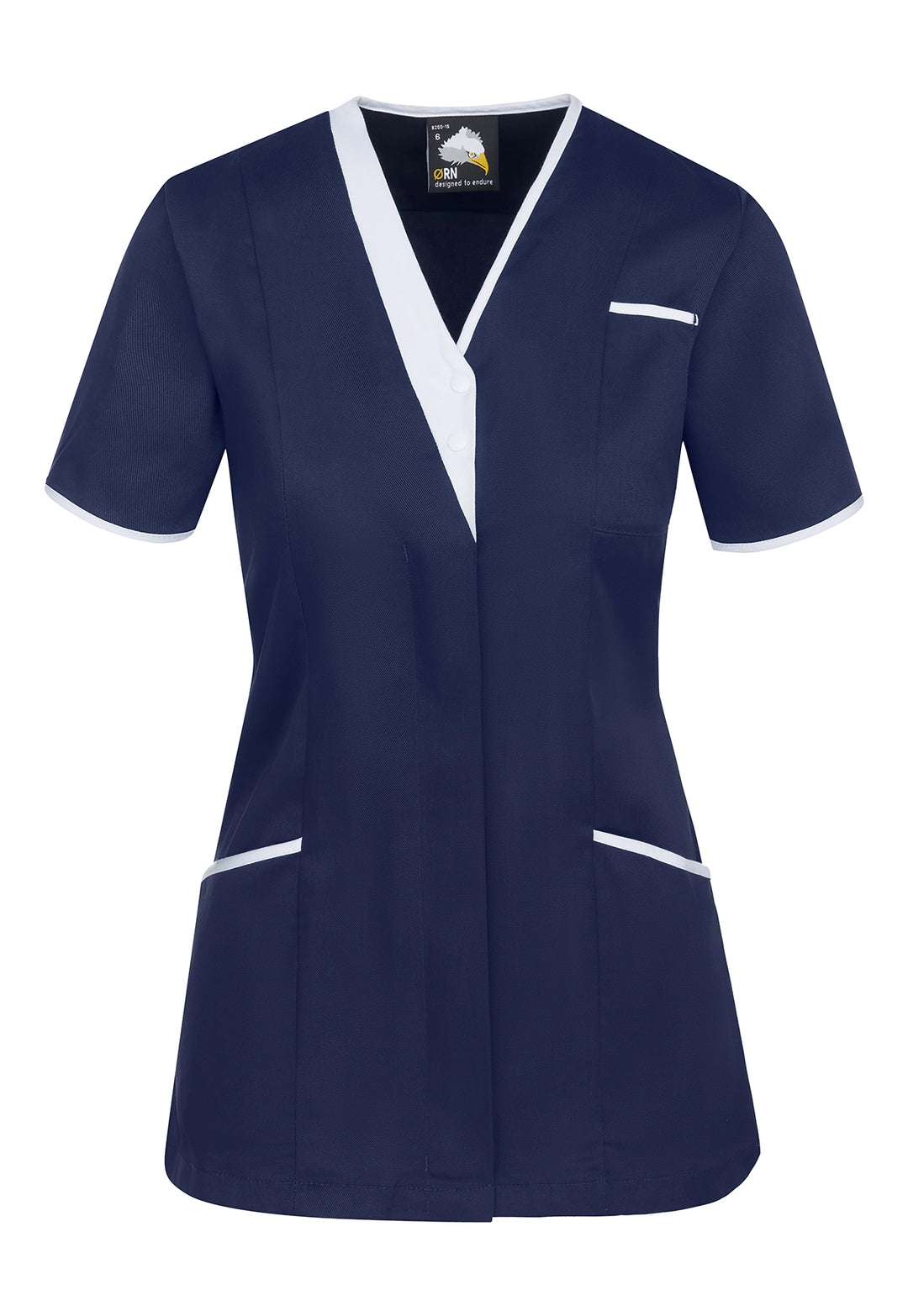 8200 Tonia V Neck Ladies Tunic  navy / white 