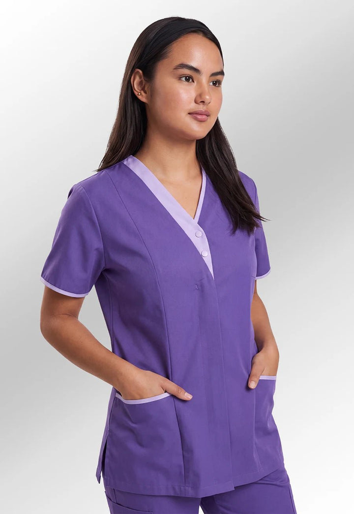 8200 Tonia V Neck Ladies Tunic (Purple) - The Work Uniform Company