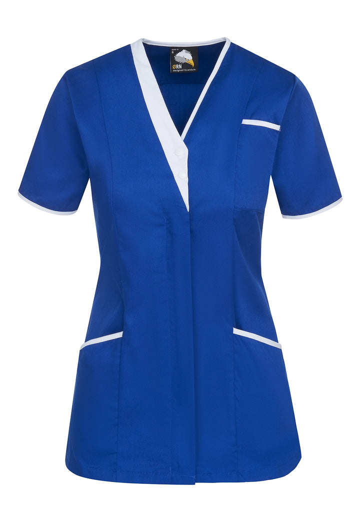 8200 Tonia V Neck Ladies Tunic  royal blue / white