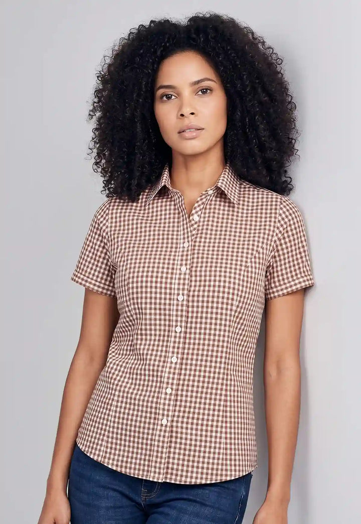 Tulsa Check Shirt (Brown/Red) - The Work Uniform Company