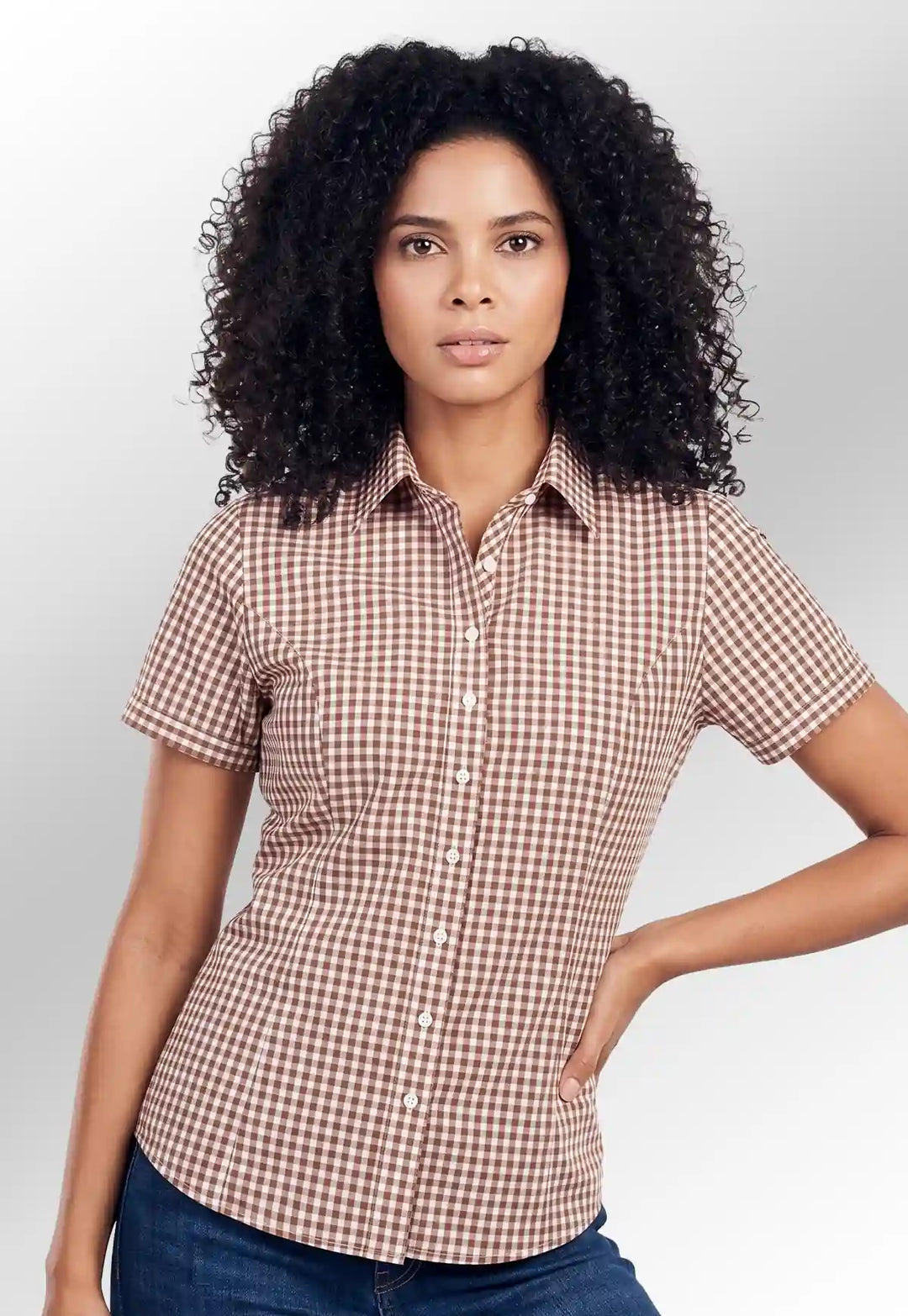 Tulsa Check Shirt (Brown/Red) - The Work Uniform Company