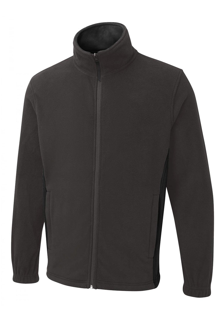 Two Tone Full Zip Fleece Jacket UC617 in Charcoal/Black