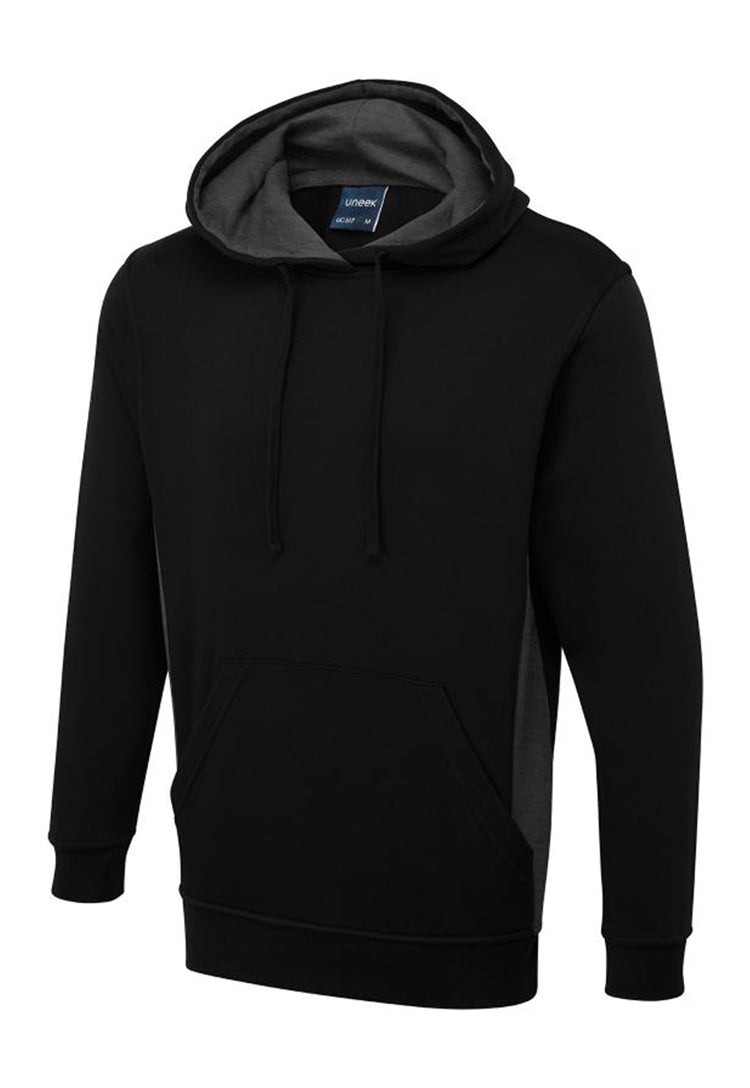 Two Tone Hooded Sweatshirt UC517 - The Work Uniform Company