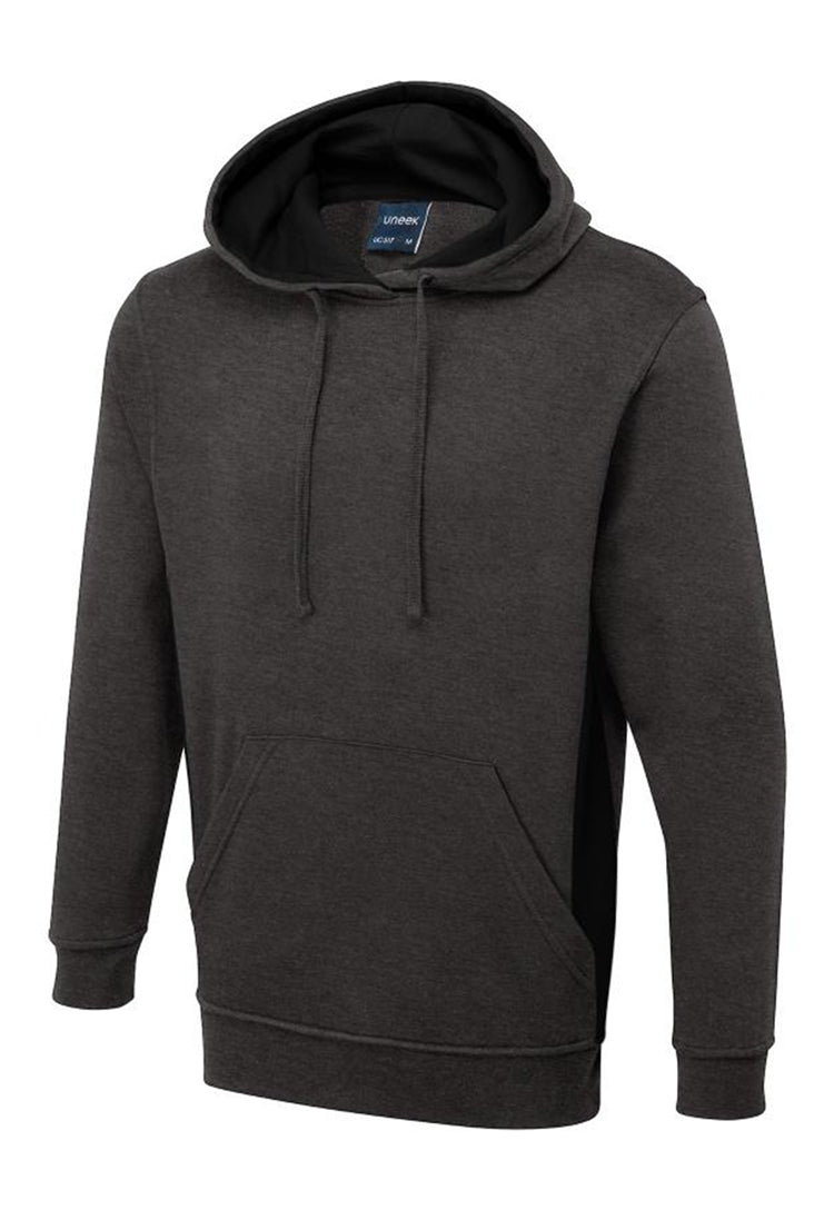 Two Tone Hooded Sweatshirt UC517 - The Work Uniform Company