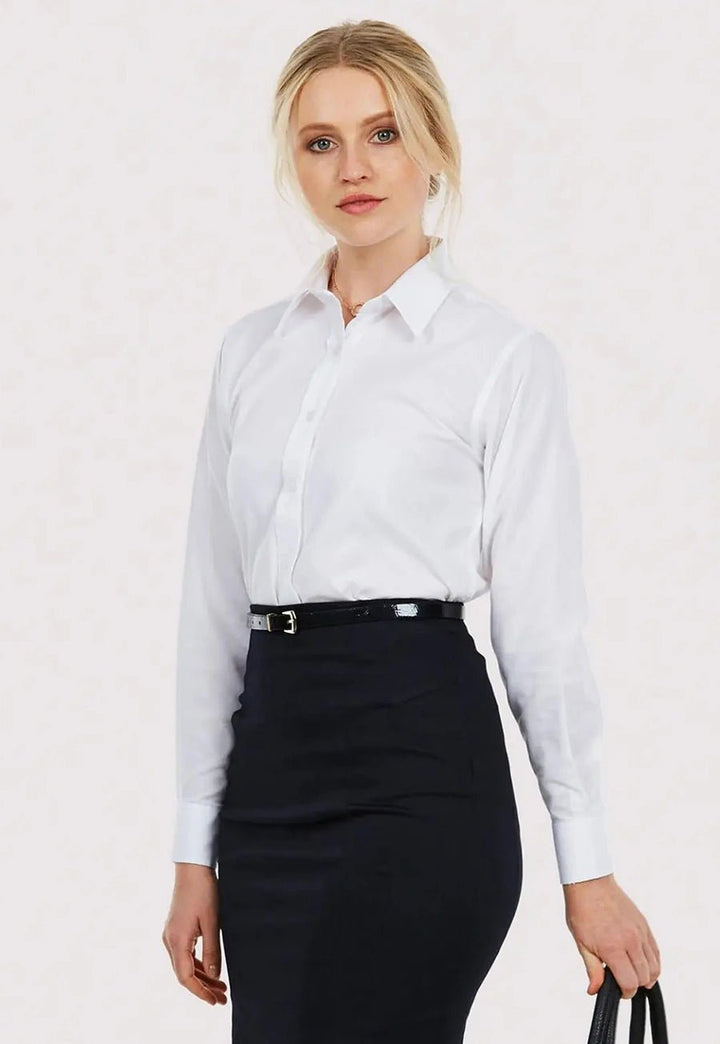 Ladies Pinpoint Oxford Full Sleeve Shirt - The Work Uniform Company