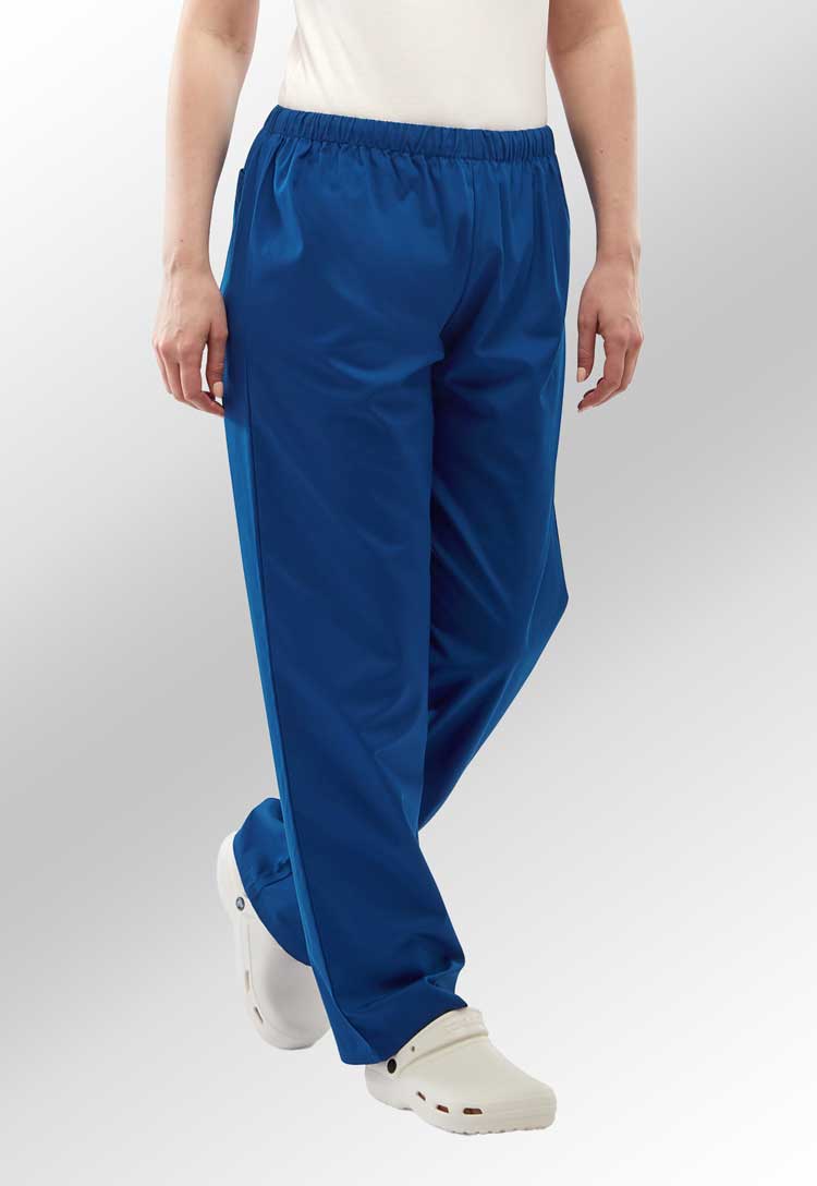 Model Wearing Scrub Trouser UC922 in Hospital Blue