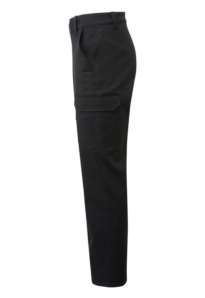 Stretchchecker Unisex Work Cargo Trousers PR565 in black side view