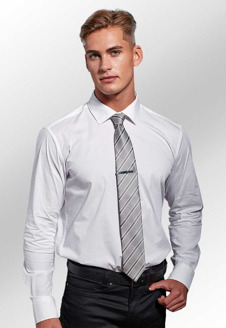 Model wearing Waffle Stripe Tie PR783