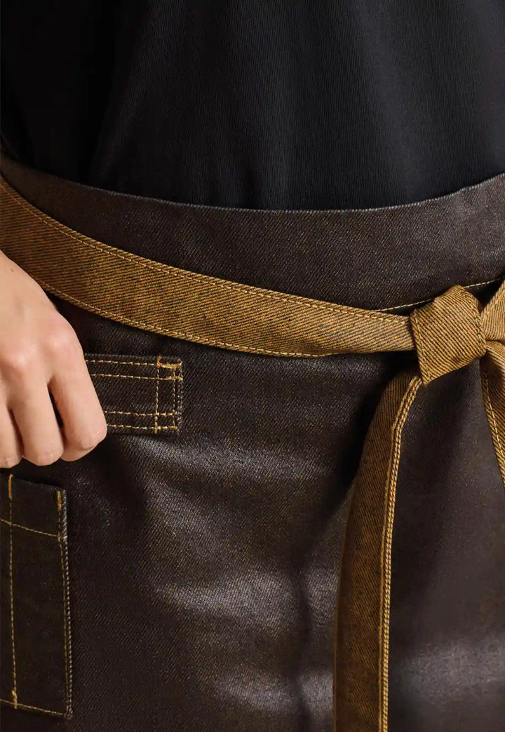 Waxed Look Denim Waist Apron - The Work Uniform Company