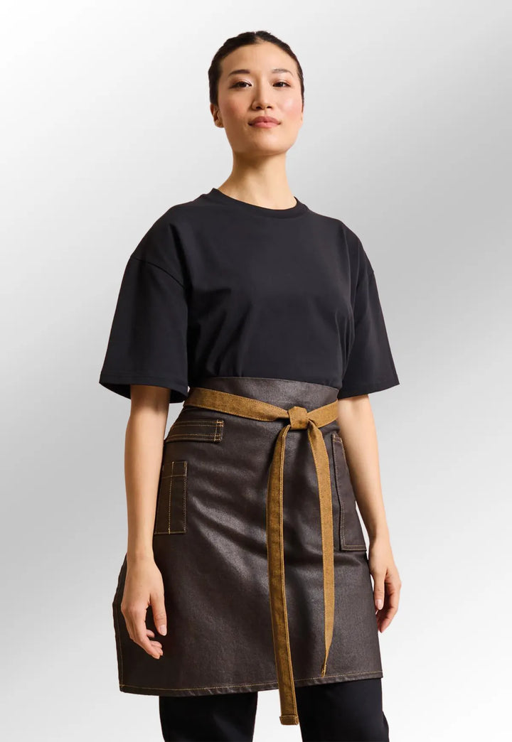 Waxed Look Denim Waist Apron - The Work Uniform Company
