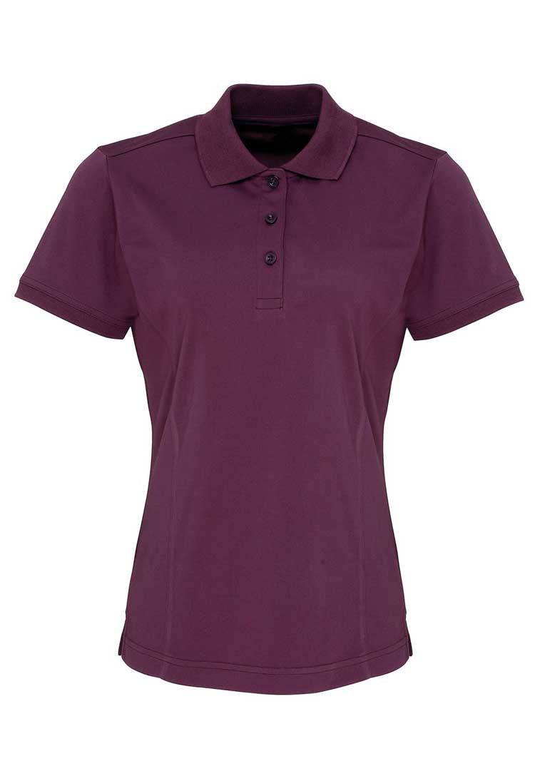 Women's Coolchecker® Piqué Polo PR616 aubergine