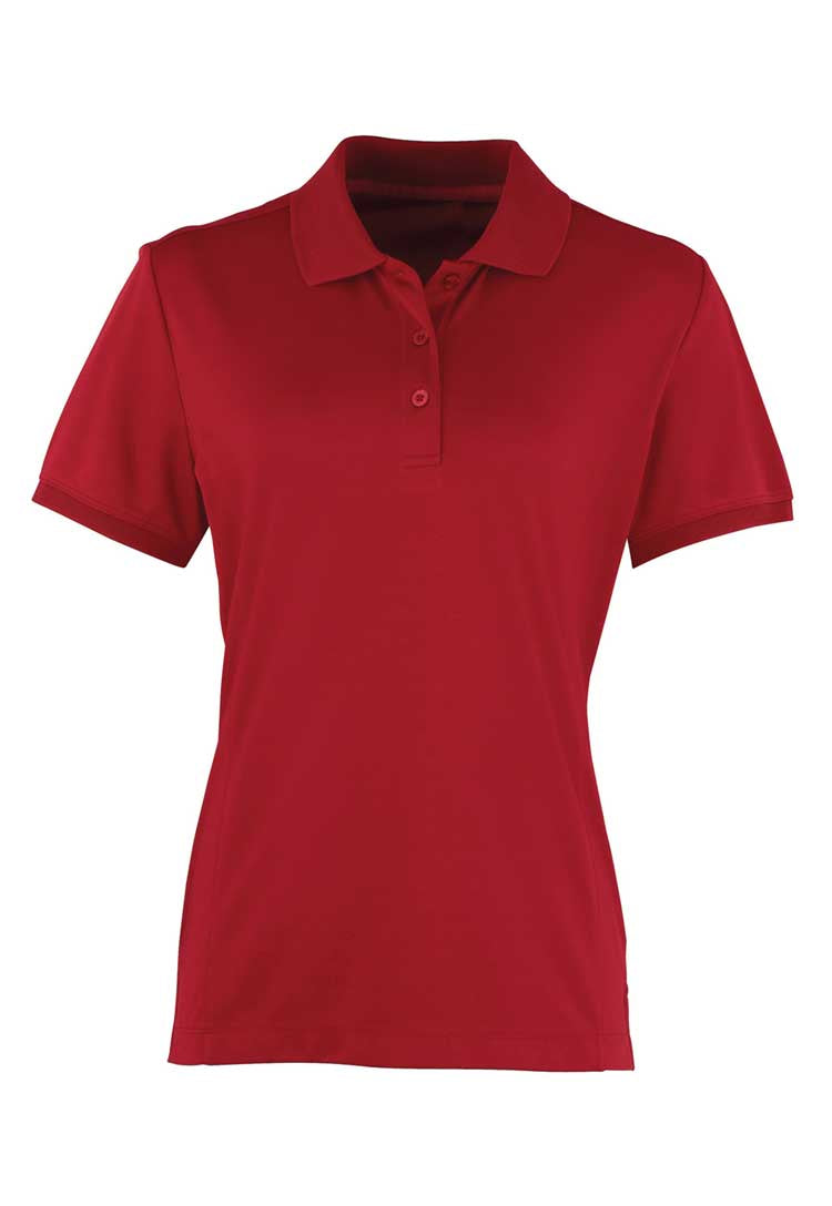 Women's Coolchecker® Piqué Polo PR616 burgundy