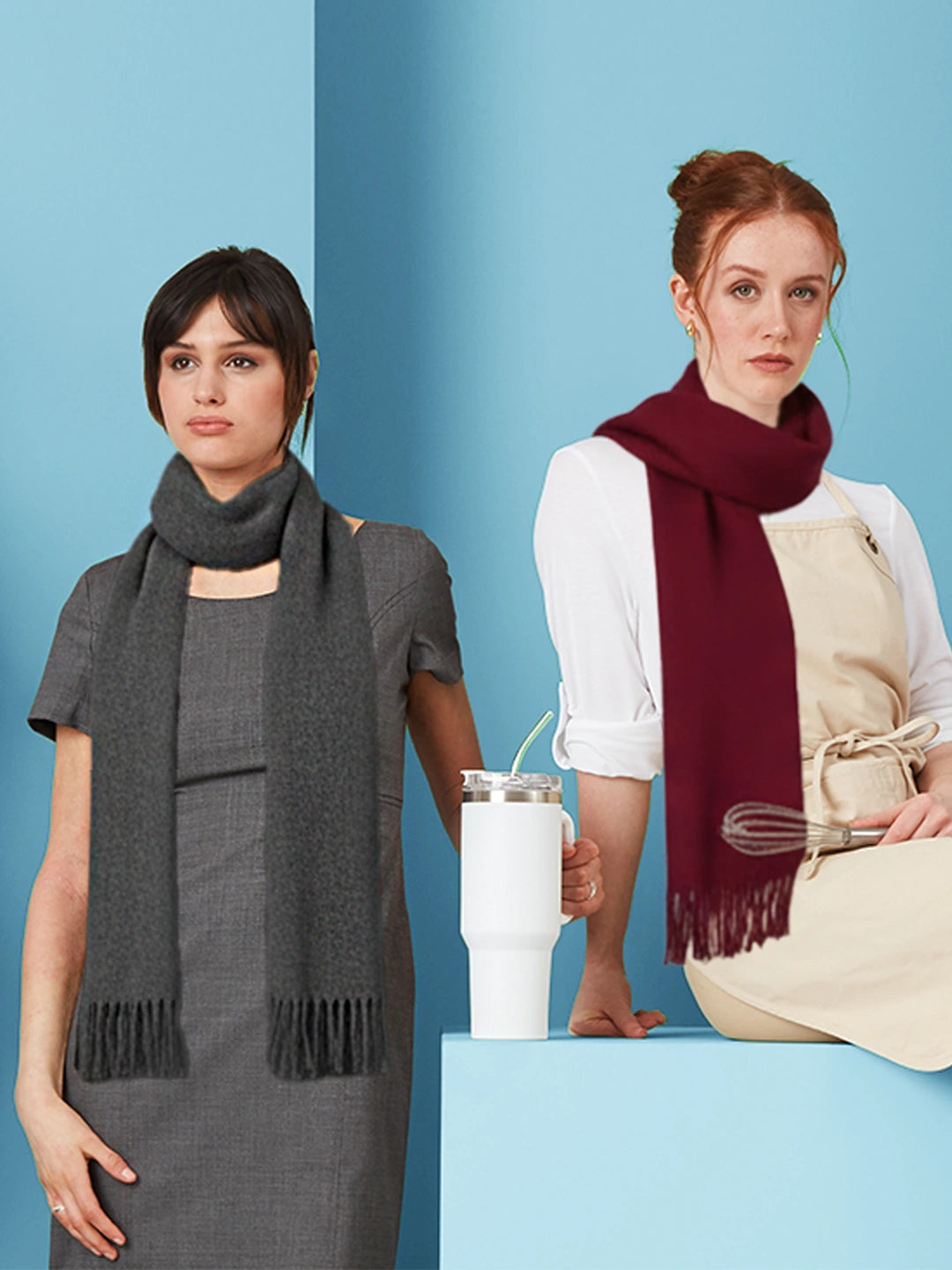 mobile view models wearing winter scarves