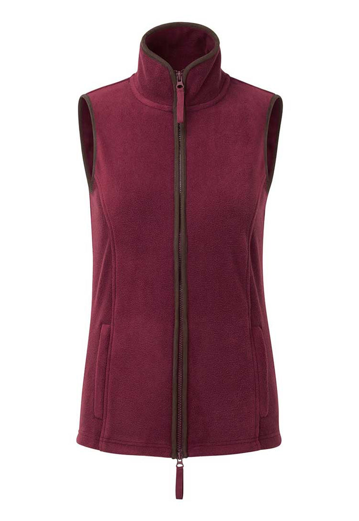 Women’s Artisan Fleece Gilet PR804 burgundy brown