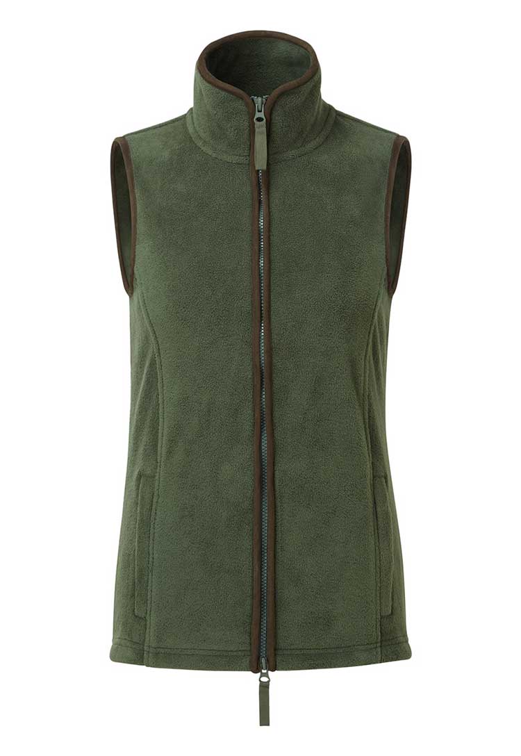 Women’s Artisan Fleece Gilet PR804 moss green brown