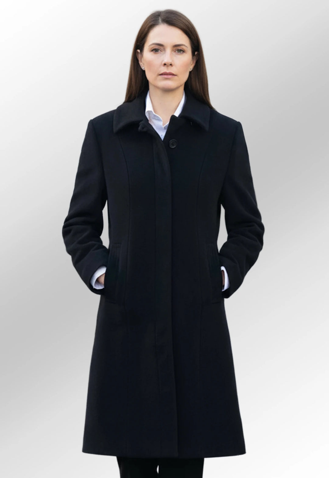 Women's Funeral Black Overcoat - The Work Uniform Company