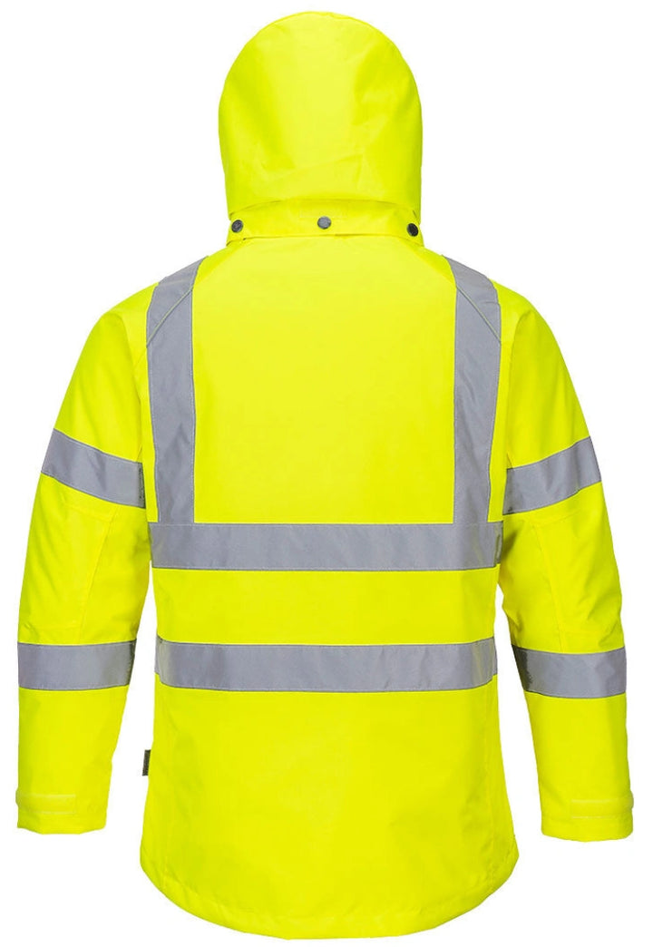 Back View of Women's Hi-Vis Winter Jacket LW74 in Yellow