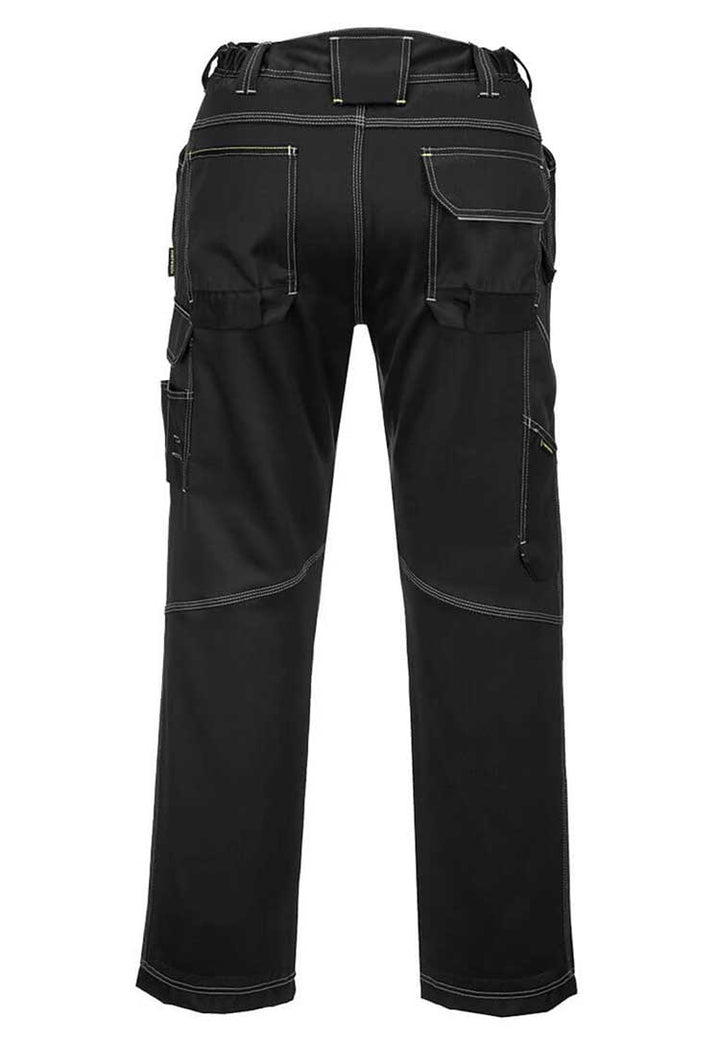 Back View of PW3 Work Trousers T601 in Black