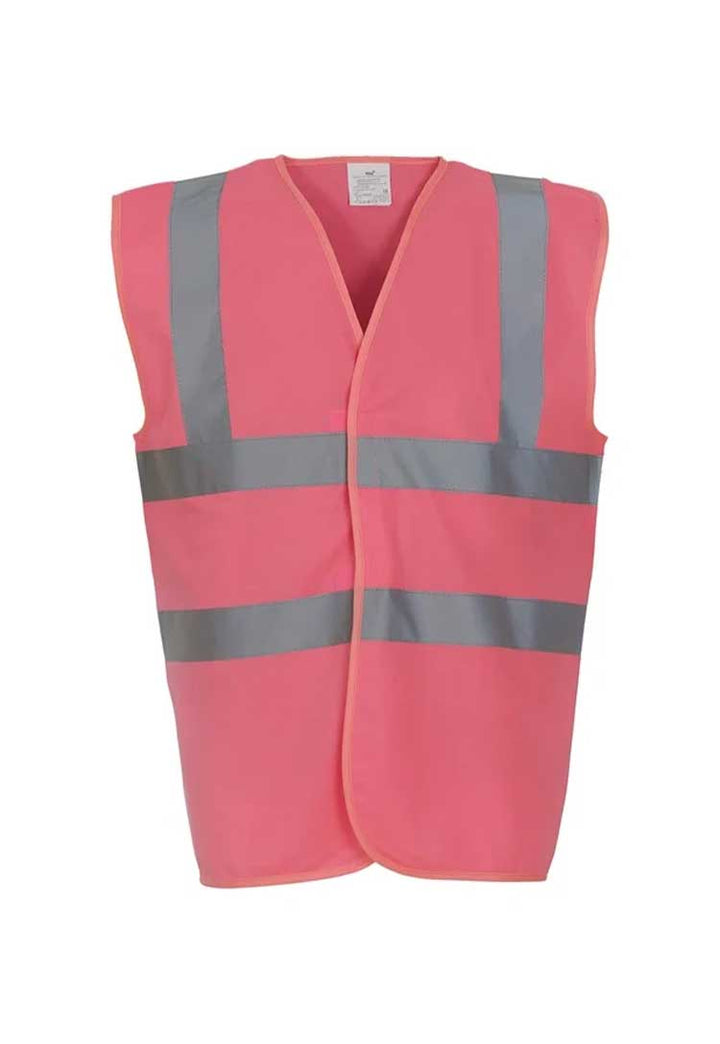 A YK001 Hi-vis 2-band-and-braces waistcoat in Pink