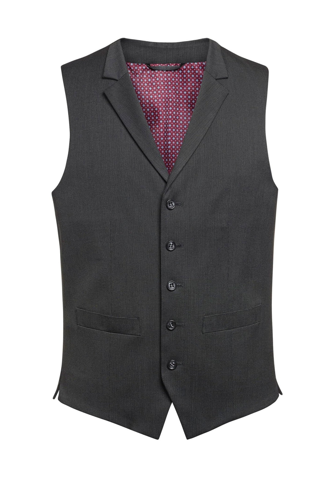 Proteus Men's Waistcoat 1449 in Charcoal Pin Dot