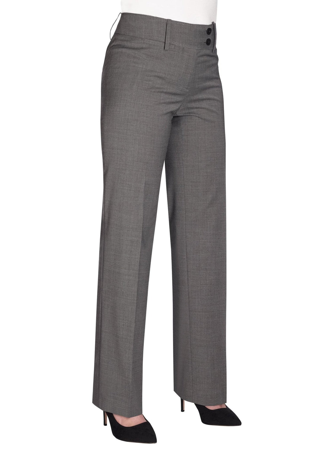 Model Wearing Miranda Parallel Leg Trousers 2181 in Light Grey