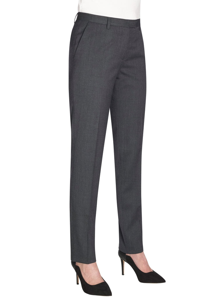 Model Wearing Hempel Slim Leg Trousers 2306 in Mid Grey