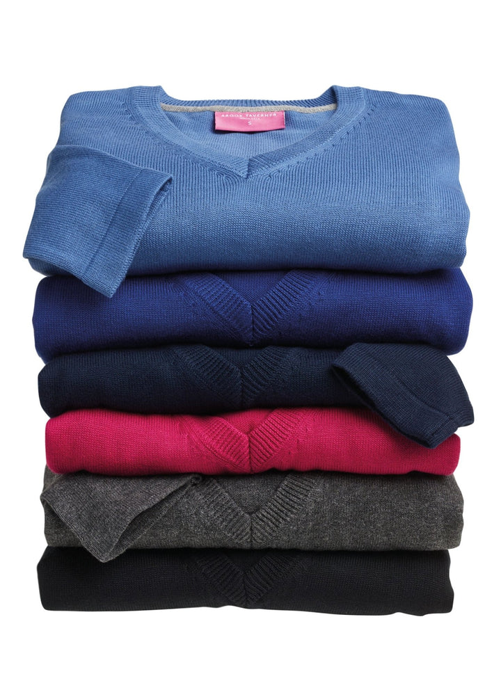 Stack of Atlanta V-Neck Jumpers 2307 in a Variety of Colours