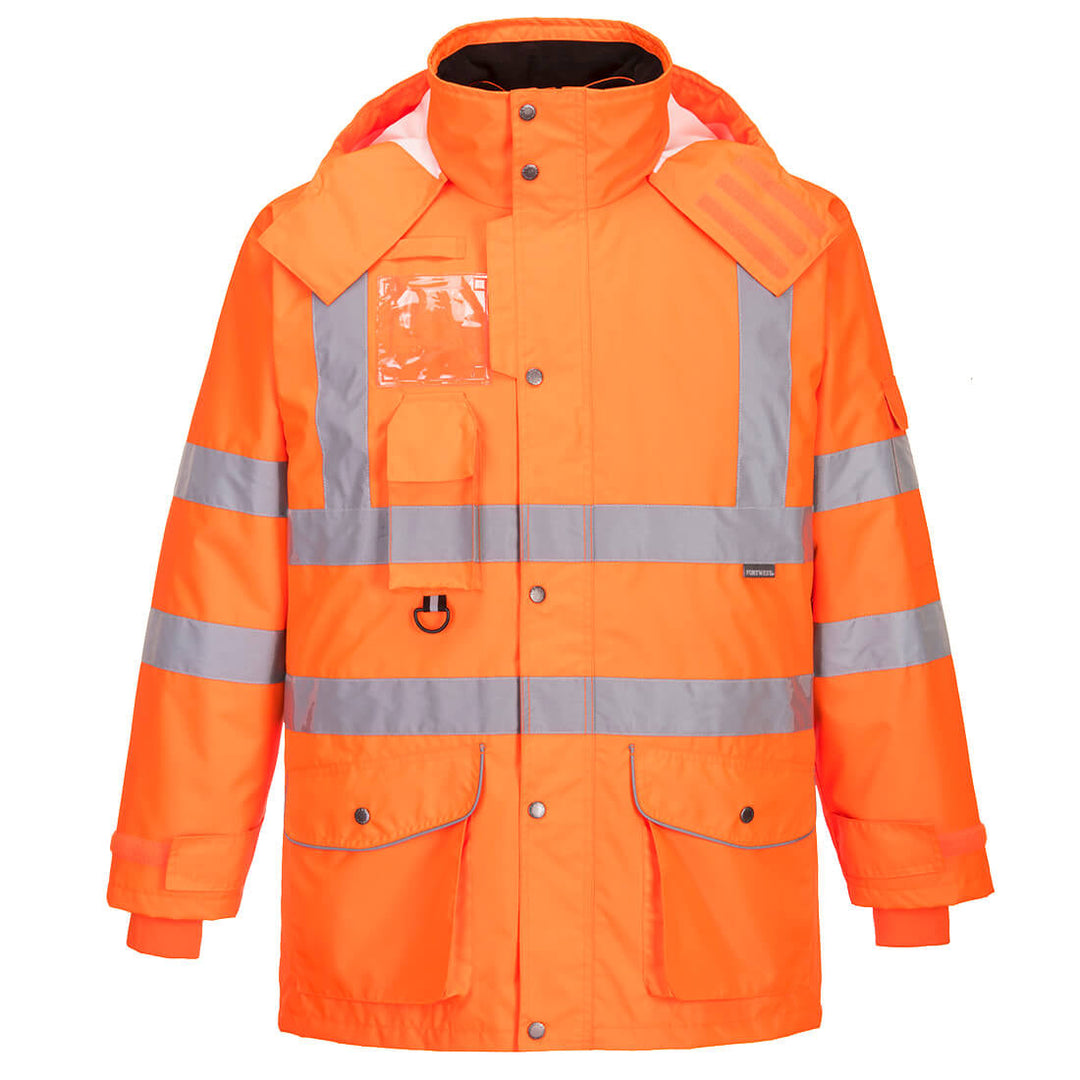 Hi-Vis Breathable 7-in-1 Traffic Jacket RT27 in Orange