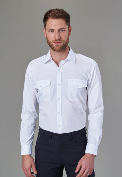 7756 - Ares Slim Fit Long Sleeve Pilot Shirt