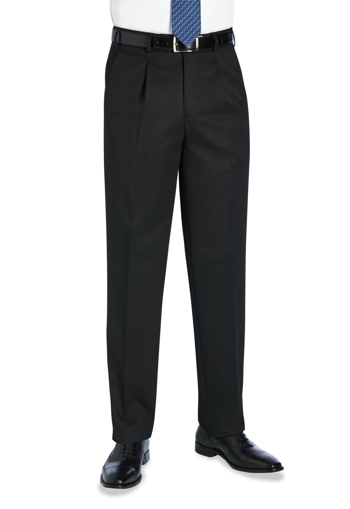 Brook Taverner Delta Men's Single Pleat Trousers - Navy or Charcoal ...