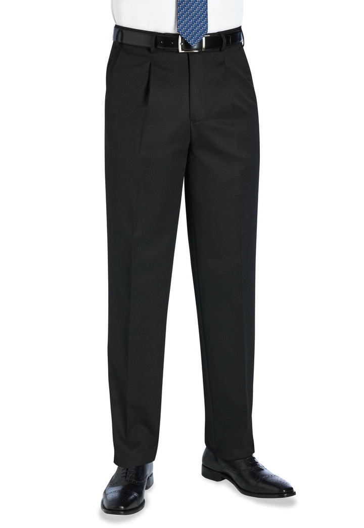 Model Wearing Atlas Men's Waistease Trousers 8732 in Black