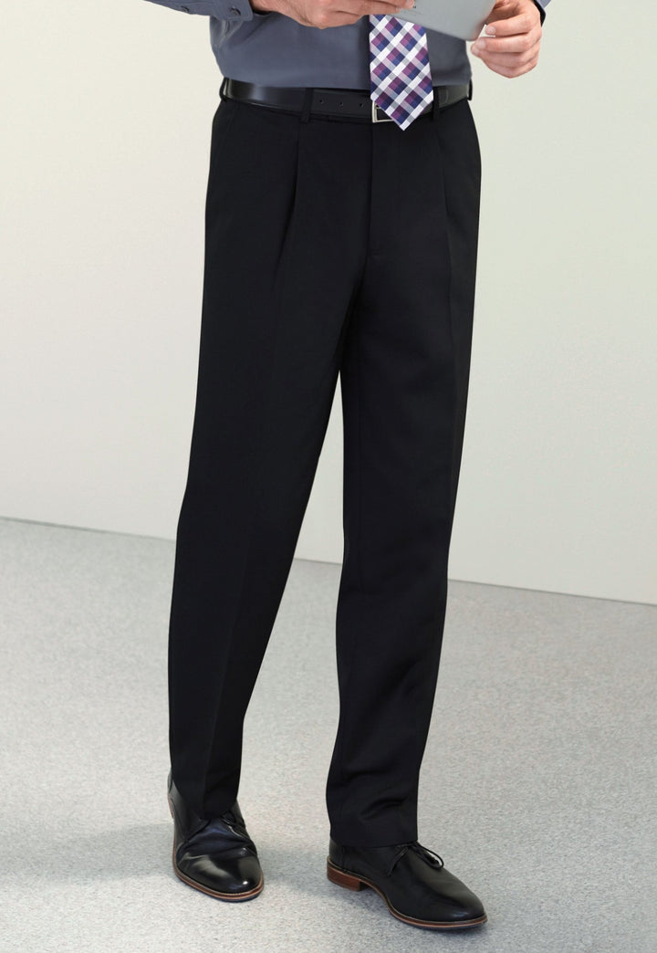 Model Wearing Atlas Men's Waistease Trousers 8732 in Black