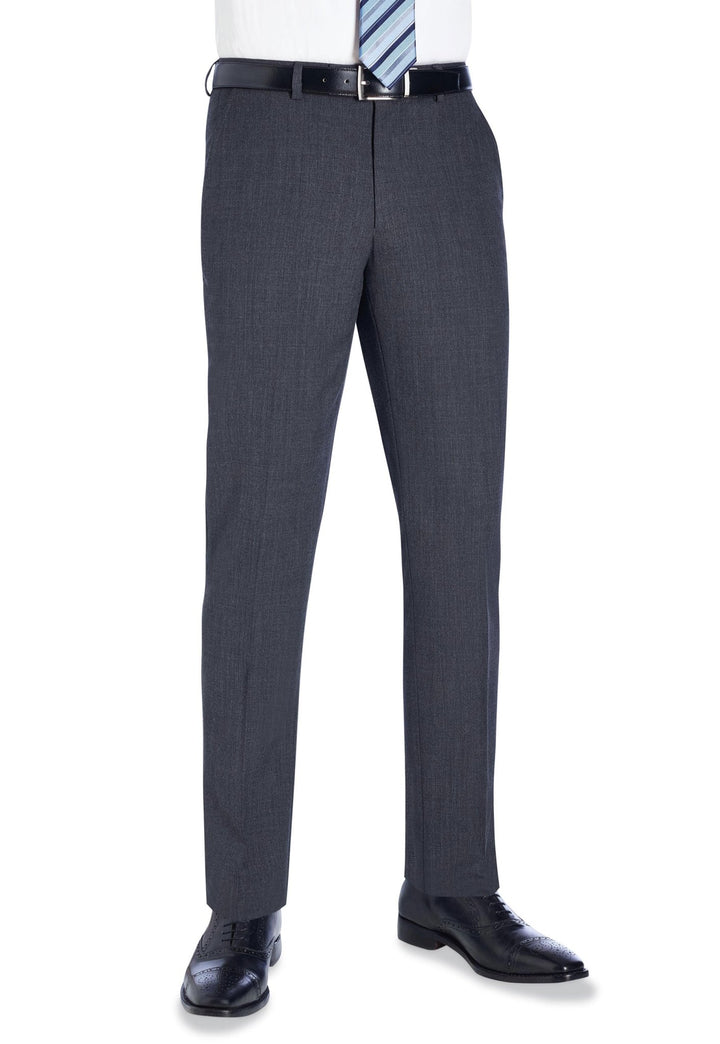 Model Wearing Holbeck Men's Slim Fit Trousers 8733 in Mid Grey