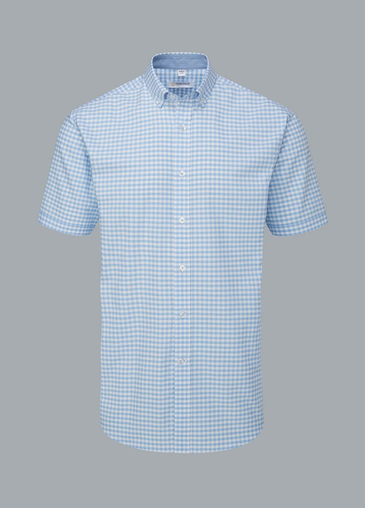 Baltimore Oxford Short Sleeve Work Shirt in Light Blue