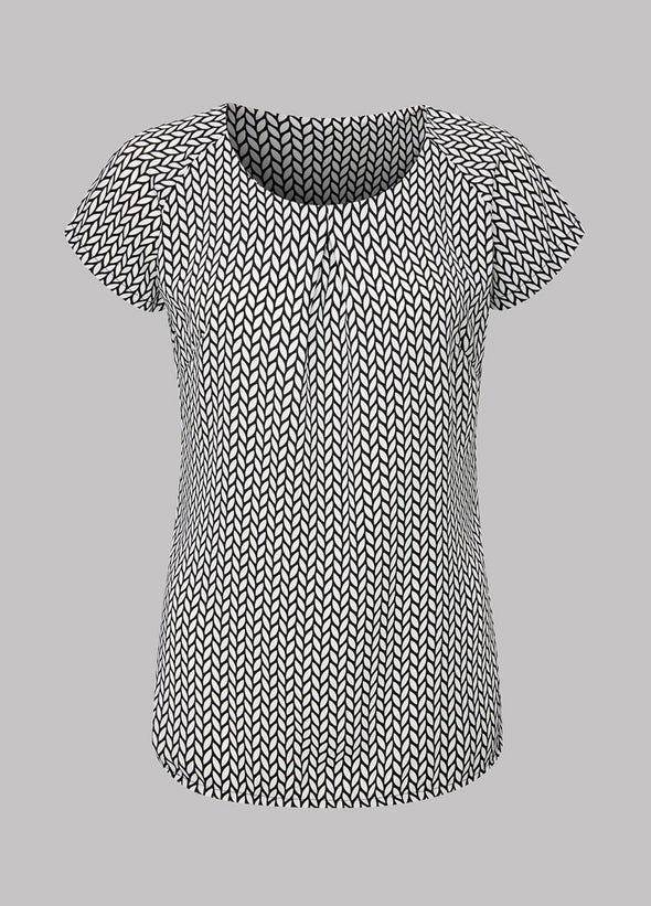 Catriona Patterned Short Sleeve Blouse - The Work Uniform Company