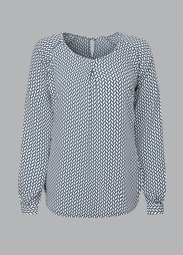 Catriona Patterned Long Sleeve Blouse - The Work Uniform Company