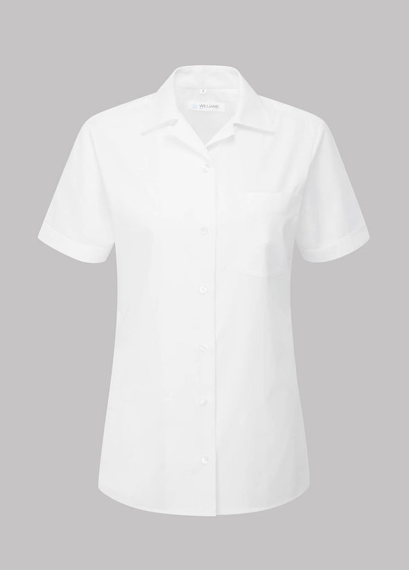 Revere Collar Blouse - White - The Work Uniform Company