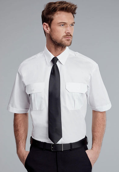 Men's Premium Pilot Shirt Short Sleeve - The Work Uniform Company