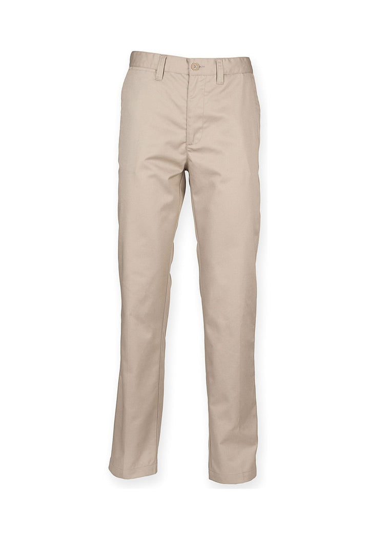 HB640 - Men's Flat Fronted Chino Trousers - The Work Uniform Company