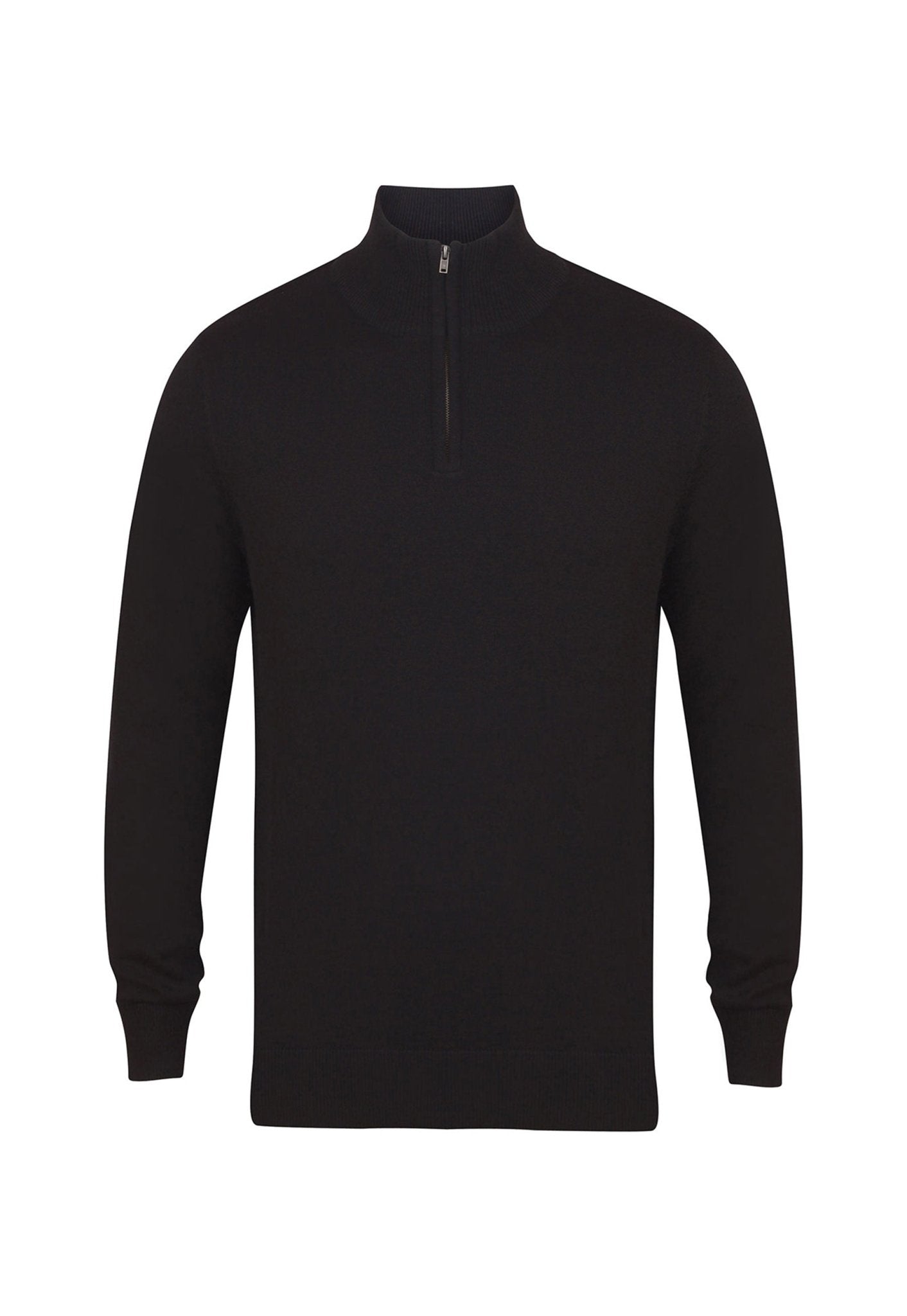 Mens half zip jumper black best sale