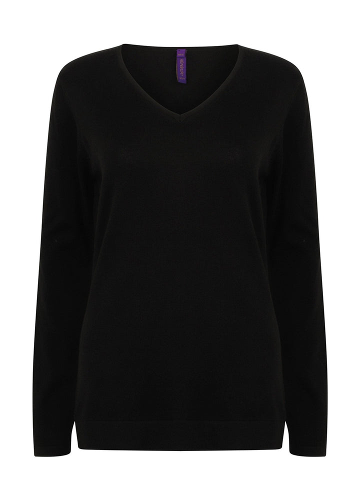 HB721 - Women's 12 Gauge V Neck Jumper - The Work Uniform Company