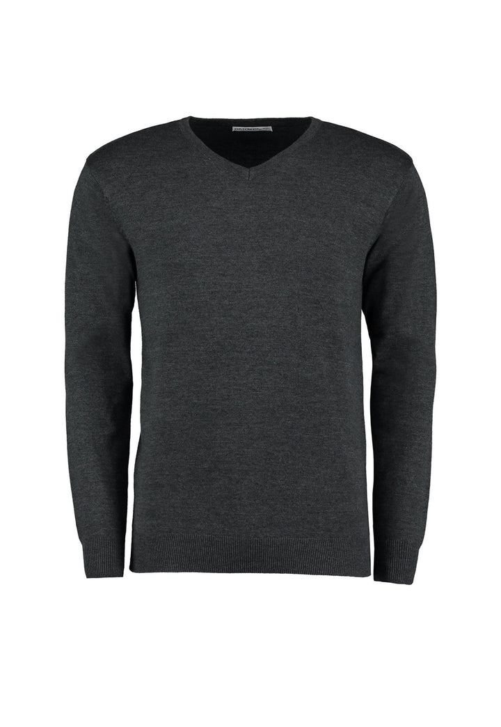 V Neck Sweater Classic Fit KK352 in Graphite