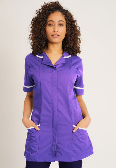 Women's Healthcare Nurses Tunic NCLTPS - Purple White Trim