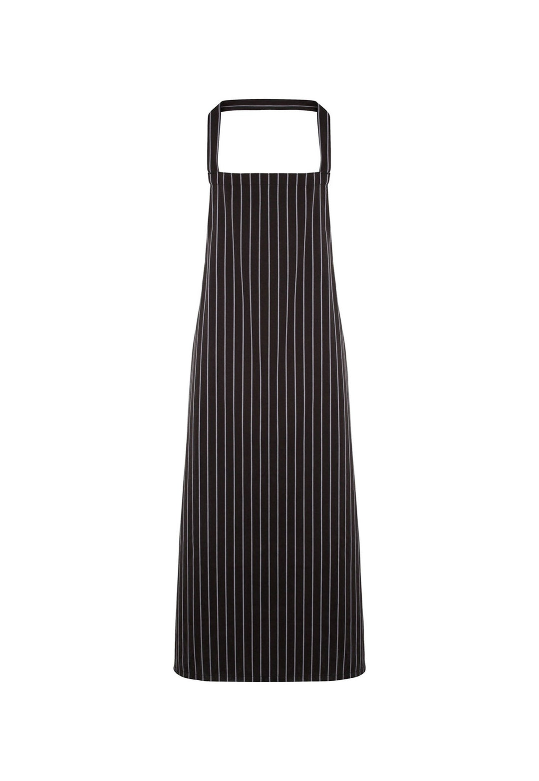 Striped Bib Apron PR110 in Black/Grey Stripe